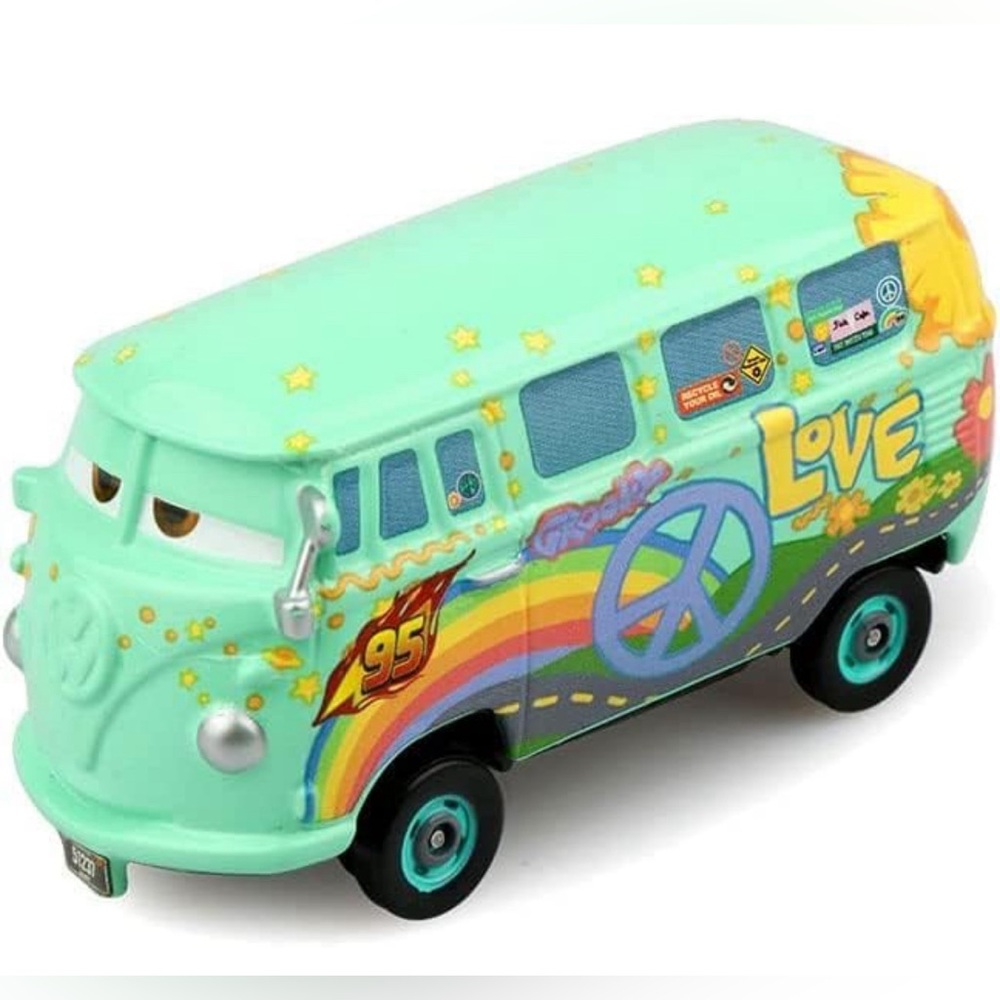 Mattel Disney Pixar Cars 3 Fillmore VW Bus Hippie Love Peace Volkswagen Van